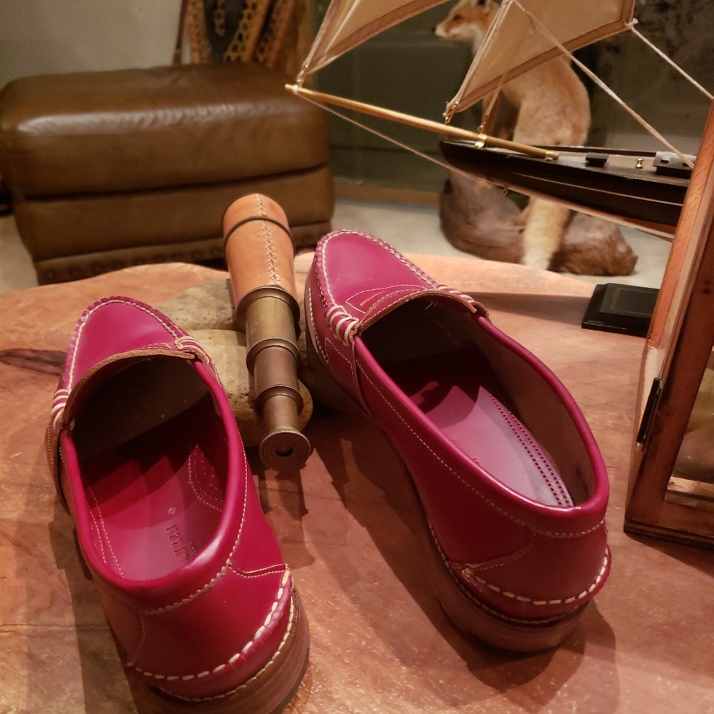 Mens Polo Ralph Lauren Loafers !! Beautiful Red Leather.....